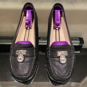 Black Michael Kors square toe flats